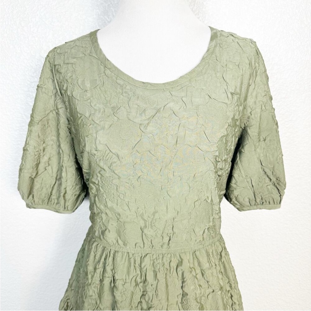 Tuckernuck Moon River Olive Textured Midi Dress medium - Picture 3 of 11
